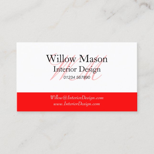 Red & White Professional Business Card (Front)