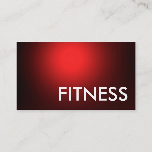Red White Professional Fitness Sport Business Card (Front)