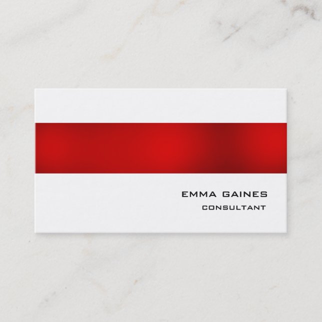 Red White Professional Impressive Trendy Business Card (Front)