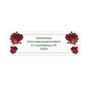 Red, White, Quinceañera Return Labels