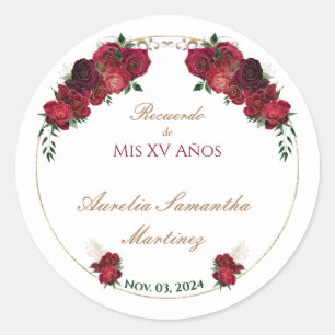 Red, White, Quinceañera Stickers