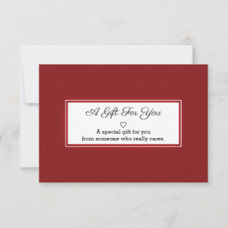 Red White Rectangle Frame Gifting Card