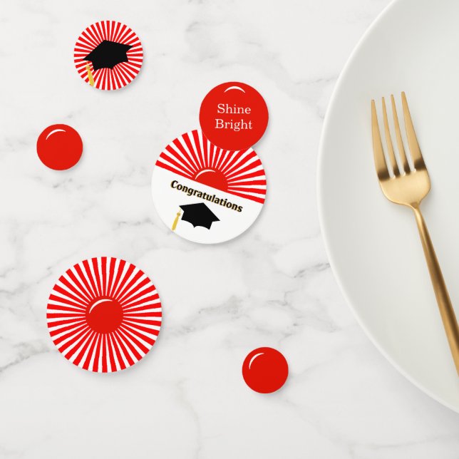 Red White Rising Sun Graduation Table Confetti (Group)