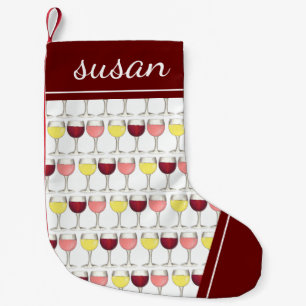 Red White Rosé Wine Glasses Winery Cocktails Small Christmas Stocking