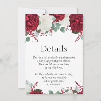 Red & white roses set 15 Details card