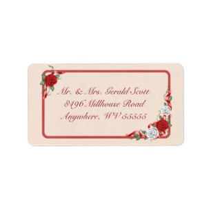 Red & White Roses Shipping Labels