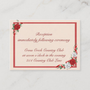 Red & White Roses Wedding Invitation Reception Ins