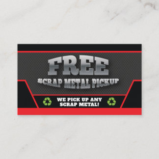 Red & White Scrap Metal Pickup Business Card