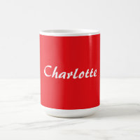 Red White Script Elegant Minimalist Modern Name