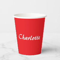 Red White Script Elegant Minimalist Modern Name