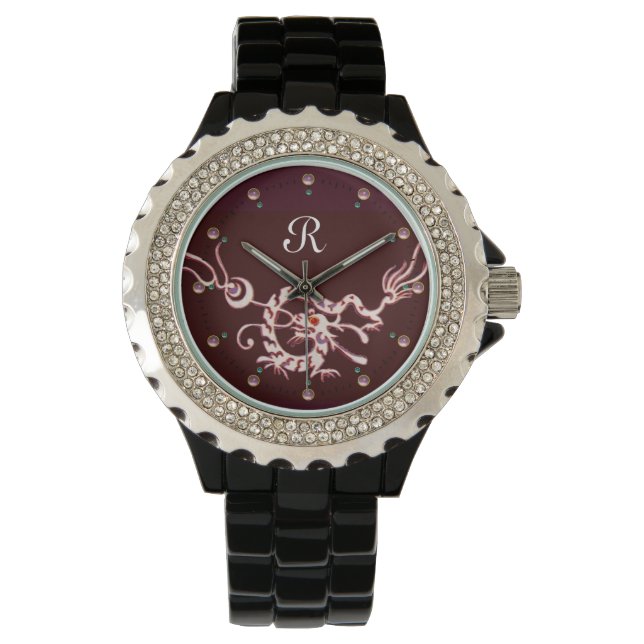 RED WHITE SEA DRAGON MONOGRAM WATCH (Front)