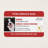 Red White Service Dog Logo & Photo ID