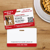 Red White Service Dog Photo ID QR Code