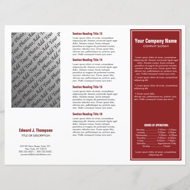 Red White Simple Border Brochure (Front)