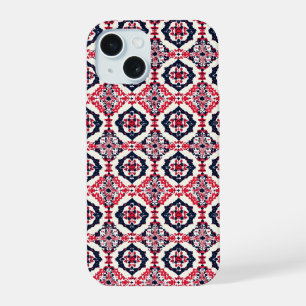Red White Slavic Pattern iPhone 15 Case
