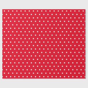 Red & White Small Polka Dot Party Christmas gift  Wrapping Paper