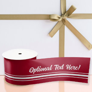 Red & White smart nautical look with your text Satin Ribbon