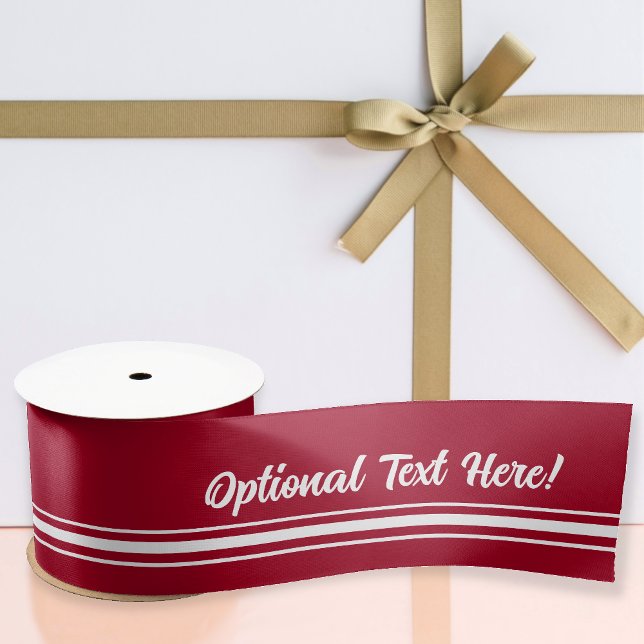 Red & White smart nautical look with your text Satin Ribbon (Creator Uploaded)