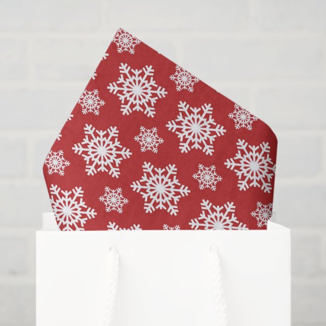 Red white snowflake pattern party tissue tissue paper (Gift Bag)