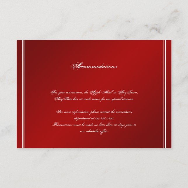 Red White Snowflake Winter Wedding Insert (Front)