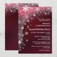 Red White Snowflakes Corporate Holiday Party
