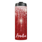 Red White Snowy Dripping Snowflake Custom Name