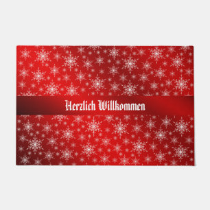 red,white,star, stars, Christmas + Sample, coloure Doormat