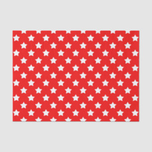 Red White Stars Pattern Decorative Tissue Paper