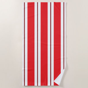 Red White Stripe Beach Towel