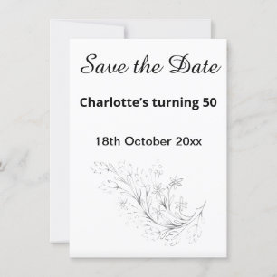 RED & WHITE STRIPE BLACK SAVE THE DATE
