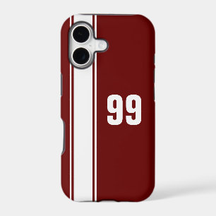 Red & White Stripe Jersey Numbered iPhone Case