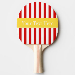 Red White Stripe Pineapple Name Monogram Ping Pong Paddle