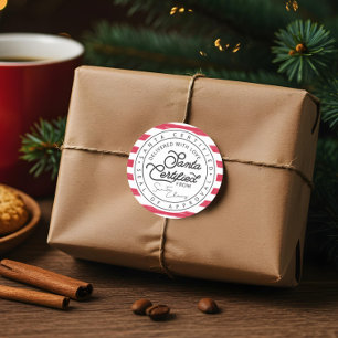 Red & White Stripe Santa Certified Delivery Seal