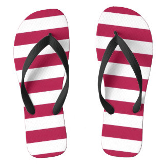 Red & White Striped Flip Flops – Summer Beach Sand