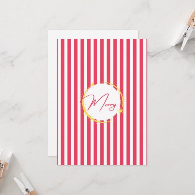 Red & White Striped Merry Holiday  (Front/Back In Situ)
