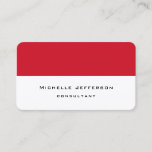 Red White Striped Modern Stylish Trendy Minimalist Business Card