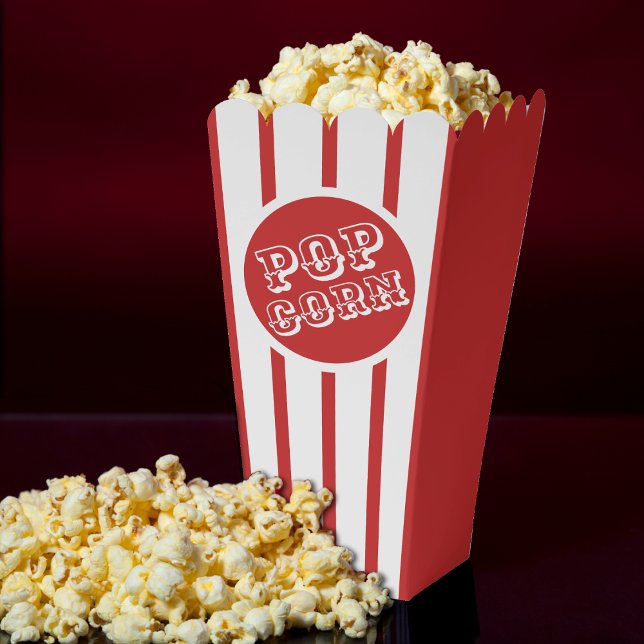 Red & White Striped Movie Popcorn Favour Box (Creator Uploaded)