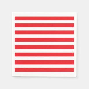 Red & White Striped Paper Napkins