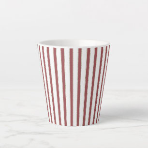 Red White Stripes Christmas Latte Mug