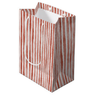 Red White Stripes Christmas Medium Gift Bag