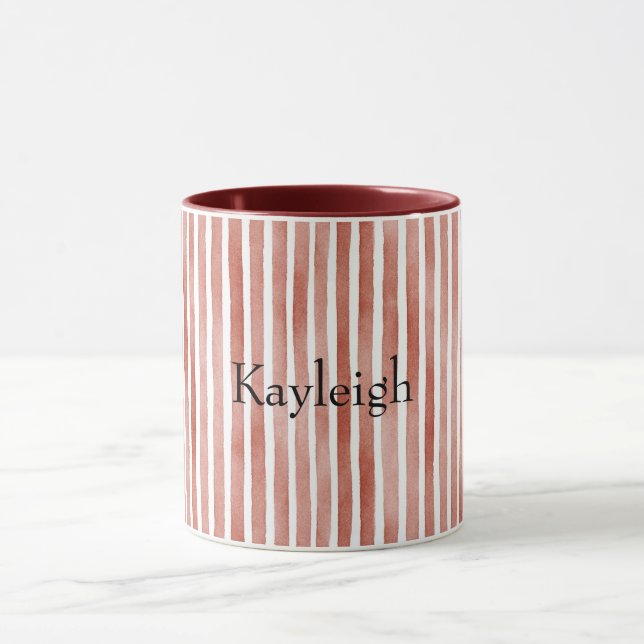 Red White Stripes Christmas Mug (Center)