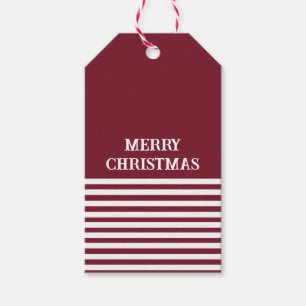 Red White Stripes Christmas Personalised Gift Tags