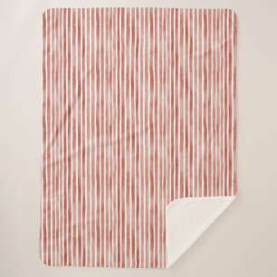 Red White Stripes Christmas Sherpa Blanket