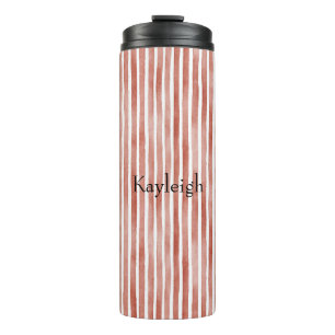 Red White Stripes Christmas Thermal Tumbler
