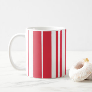 Red White Stripes Coastal Seaside  Coffee Mug