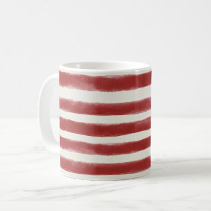 Red White Stripes Coffee Mug