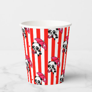 Red White Stripes Cute Paper Cups