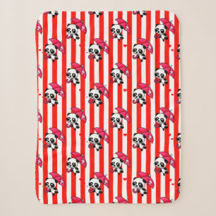 Red White Stripes Cute Sherpa Blanket