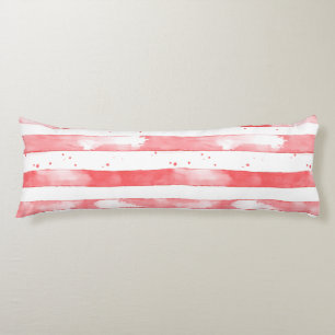 Red White Stripes Dots Christmas Body Cushion