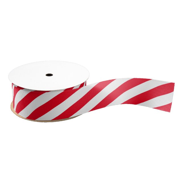 Red & White Stripes Grosgrain Ribbon (Spool)